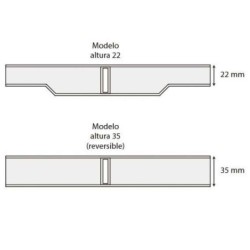 Rejilla transversal rebosadero curvas reversible 295mm Astralpool. 34196