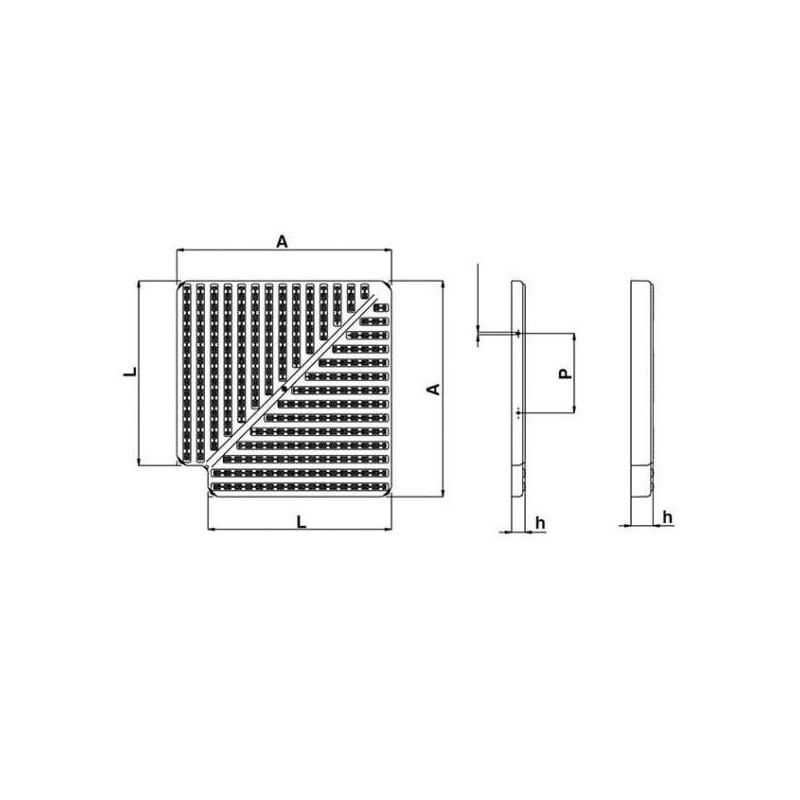 Placa esquina canal rebosadero 90o 22x195mm Astralpool. 22379