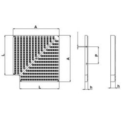 Placa esquina canal rebosadero 90o 35x195mm Astralpool. 22383