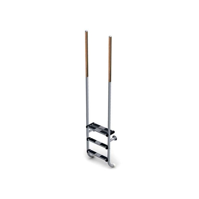 ESCALERA ELEGANCE 2 PELDAÑOS IPE+INOX + 1 SEGURIDAD AISI 316. 45900