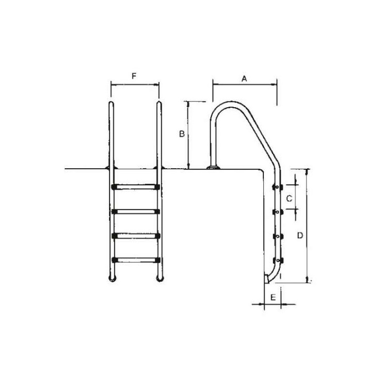 ESCALERA STANDARD 5 PELDAÑOS LUXE. 05479