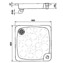 PLATO DUCHA 80X80 ANCLAJE D. 43. 00103