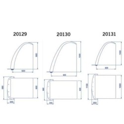 CORTINA ARCO - INOX ANCHO 600 mm, ALTO 800 mm. 20129