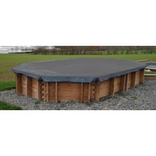 Cubierta de invierno piscina madera ovalada 755 x 555 Gre. 621103