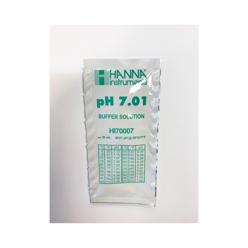 Solución de calibración en sobre Hanna pH 7.01 20ml. HI70007