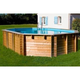 Piscina elevada de madera ovalada Avocado 656 x 456 x 131 cm Gre. 790203