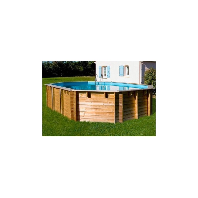 Piscina elevada de madera ovalada Avocado 656 x 456 x 131 cm Gre. 790203