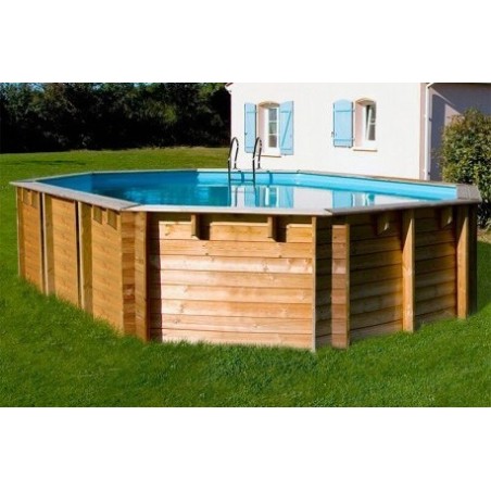 Piscina elevada de madera ovalada Macadamia 632 x 335 x 130 cm Gre. KPBOC632