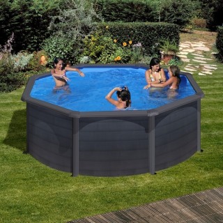 Piscina elevada KEA aspecto grafito Ø 300 x 120 Gre. KIT300GF