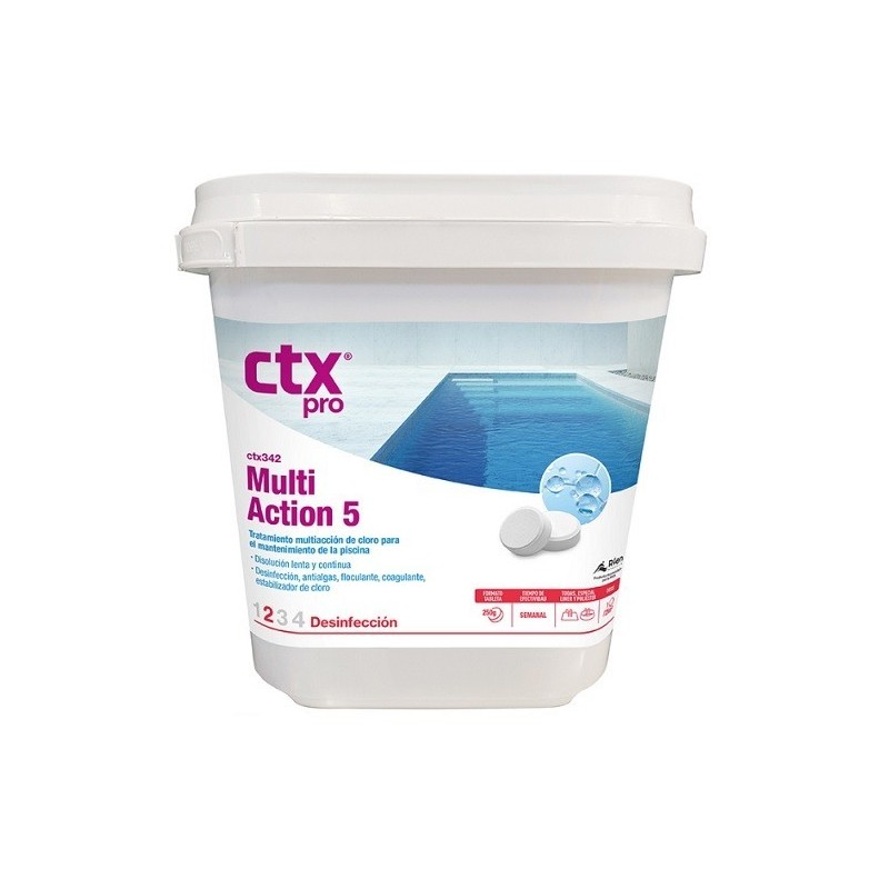 CTX 342 Multiacción 5 Cloro en tabletas 0% Bórico 25KG. 76819