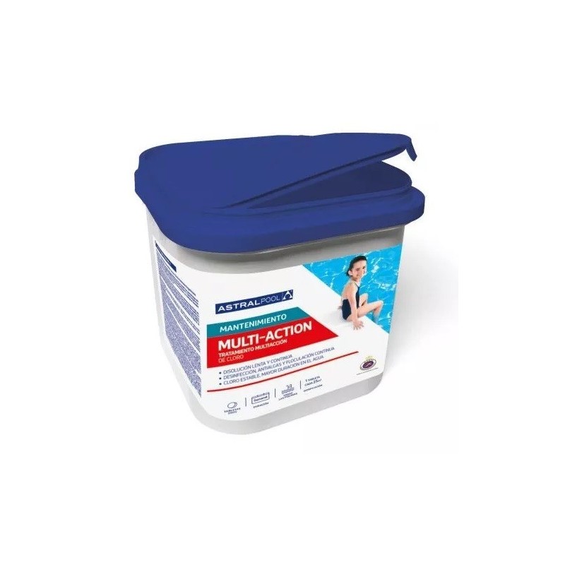 MULTIACCIÓN TABLETAS 250 GR. 5KG. ASTRALPOOL. 75160 4UD