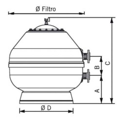 FILTRO VESUBIO 32000 l/h Ø 900 SAL 2" 1/2". 15788